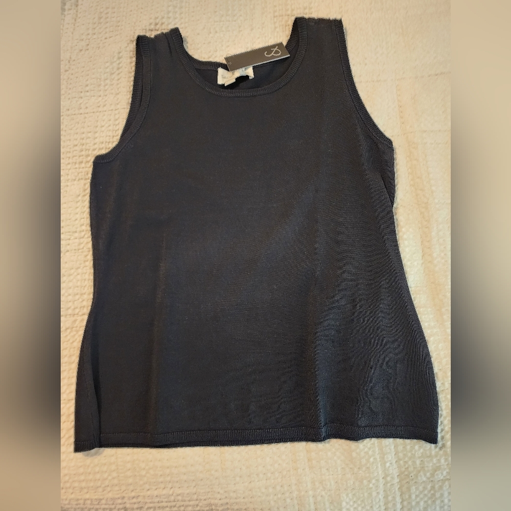 Sachin & Babi Women's Sleeveless Crew Neck Knit Tank Top XXL Black NWT